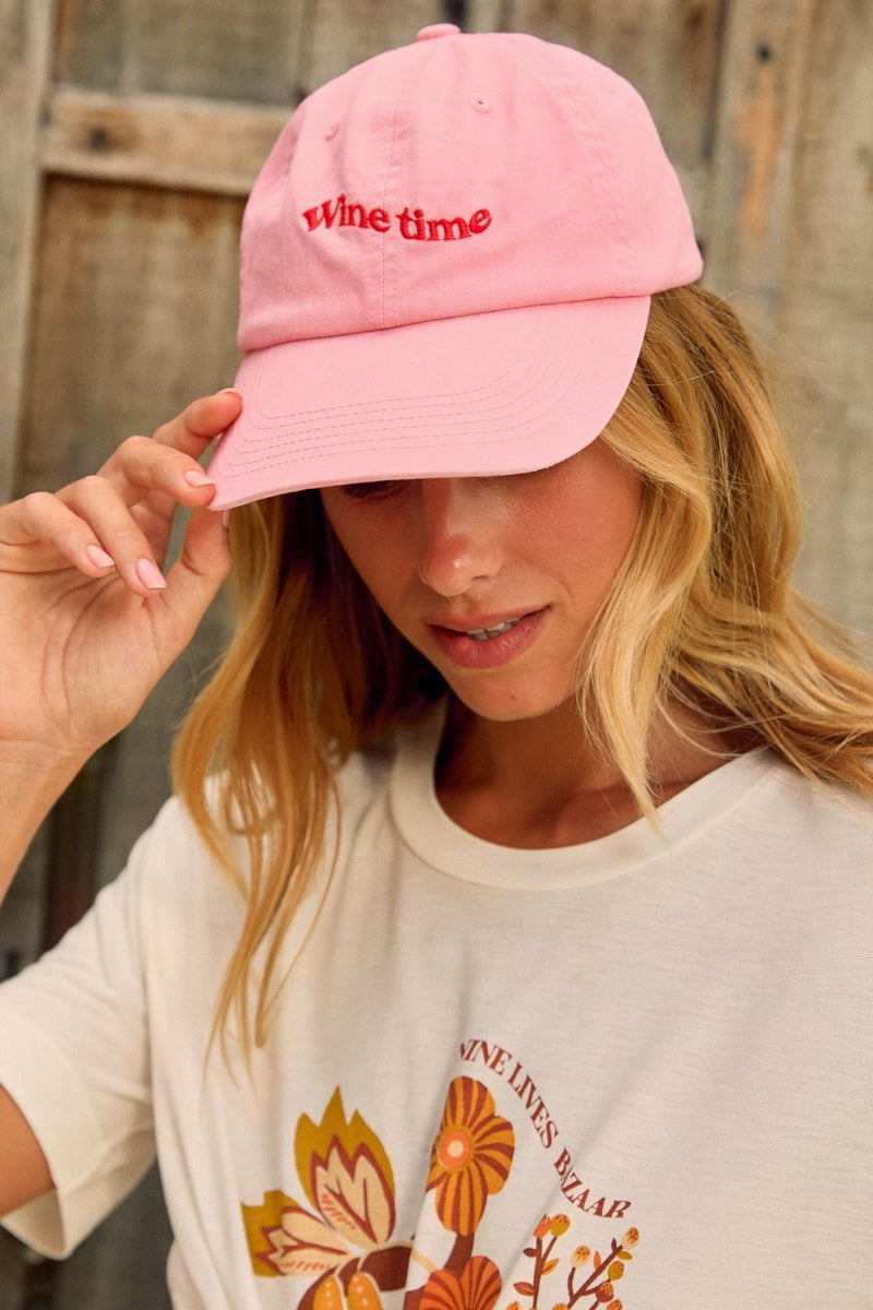 Wine Time Cap - Pink