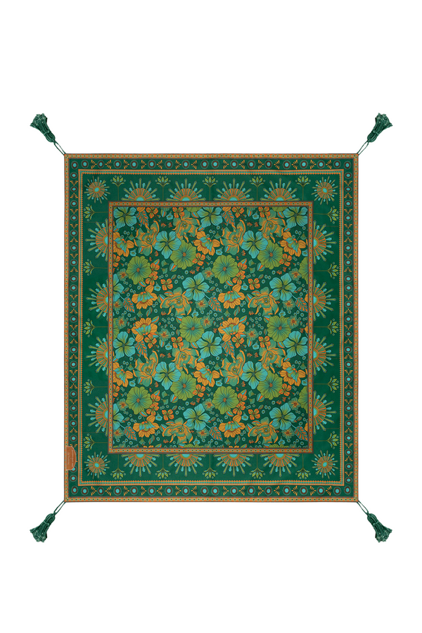 Wandering Folk x Nine Lives Bazaar - Land of the Sun Rug - Emerald