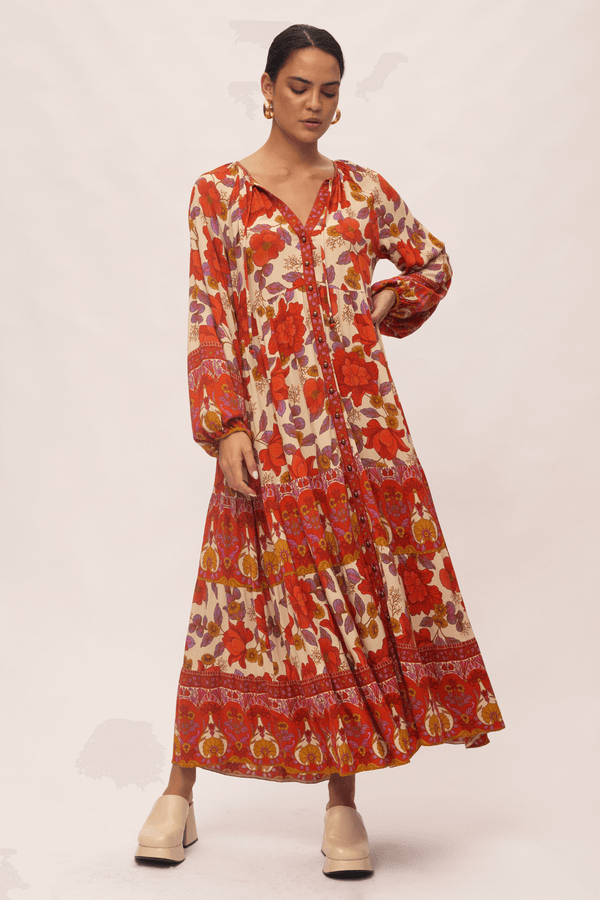 Solstice Maxi Dress - Crimson Rose