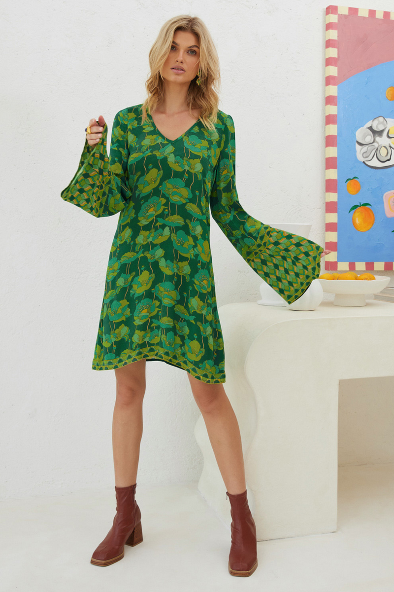 Mazzy Mini Dress - Evergreen