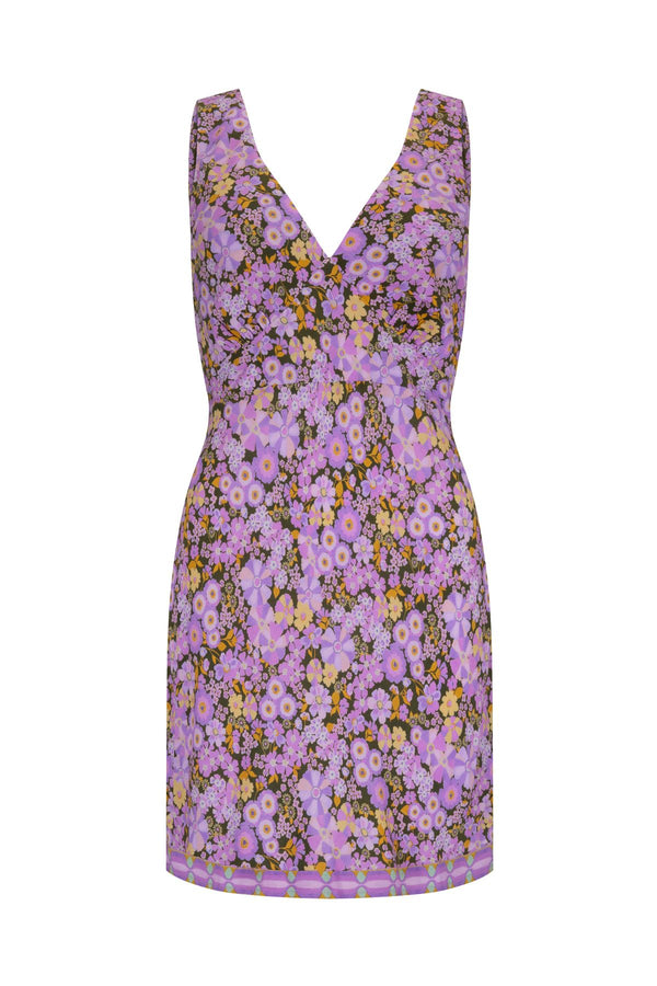 Sarah Bias Mini Dress - Lavender Dreams