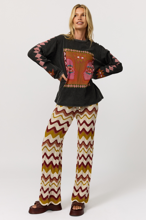 Luna Rosa Long Sleeve Tee - Onyx