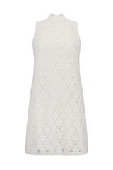 Twiggy Lace Mini Dress - Pearl