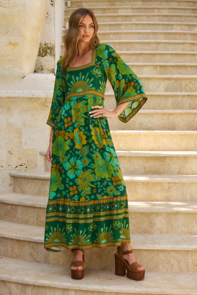 Avalon Midi Dress - Emerald