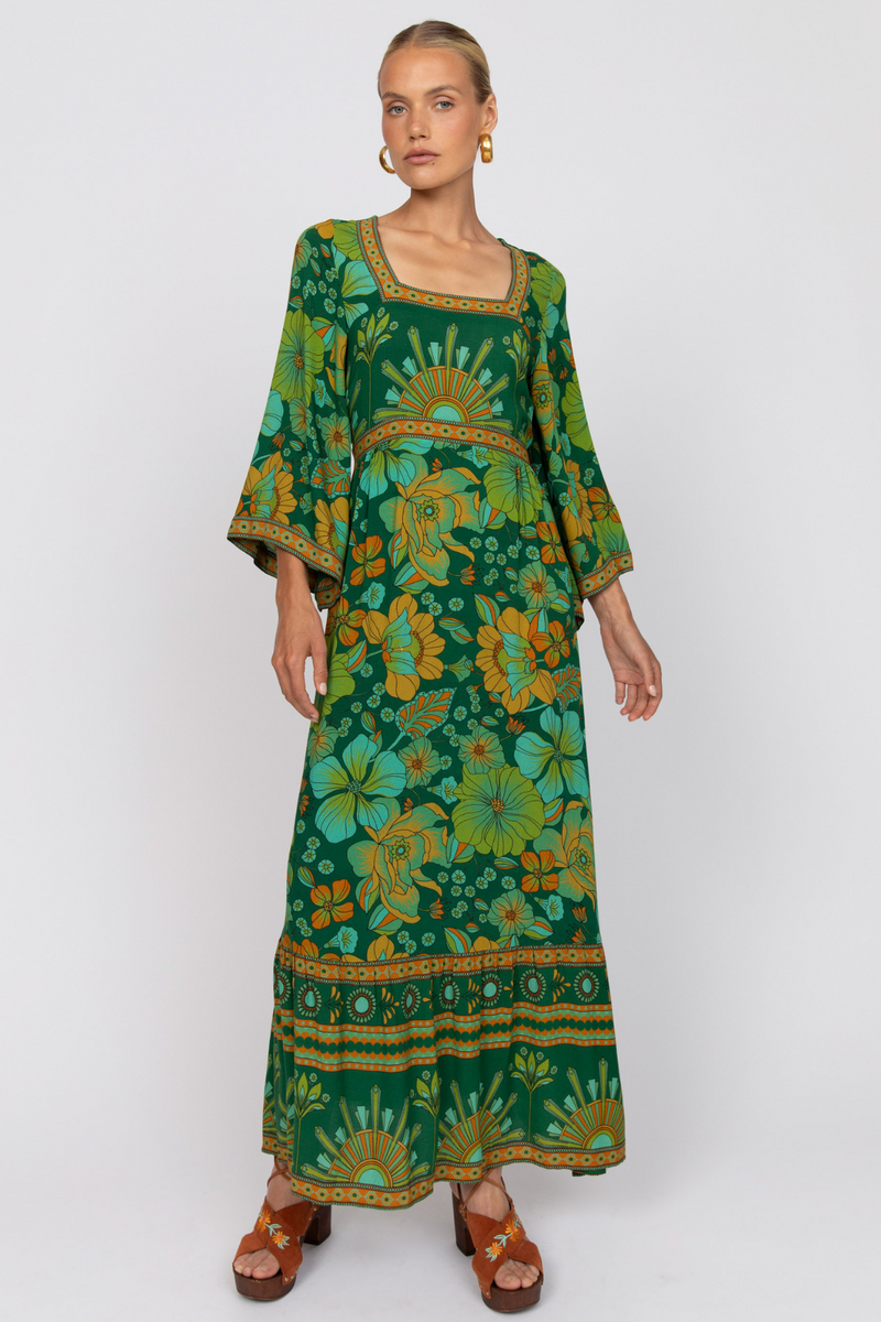 Avalon Midi Dress - Emerald