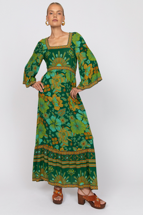 Avalon Midi Dress - Emerald