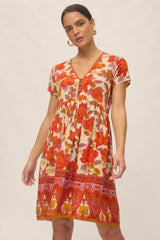 Bloom Mini Dress - Crimson Rose