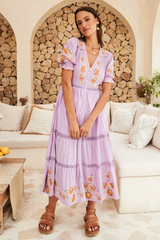Addison Midi Dress - Lilac