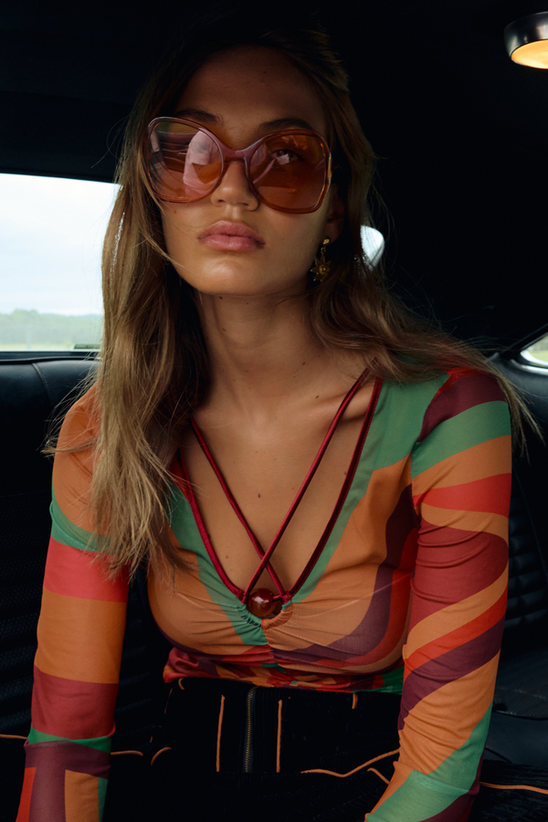 Claudia Top - Crimson sun