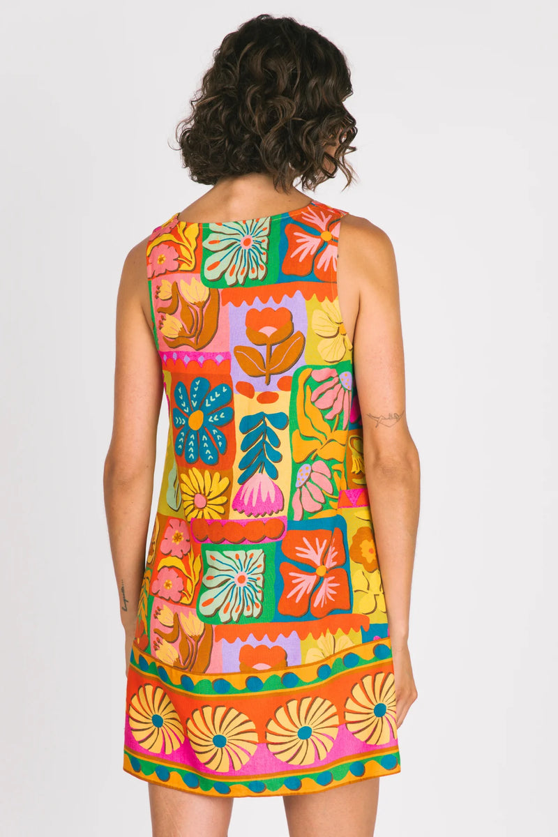 Blue Skies Mini Dress - Rainbow