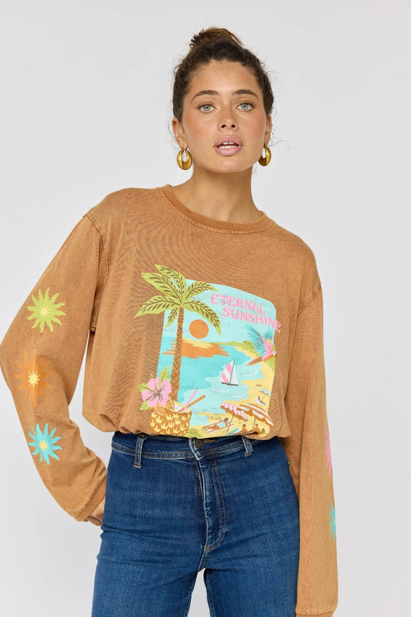 Eternal Sunshine Long Sleeve Tee - Caramel