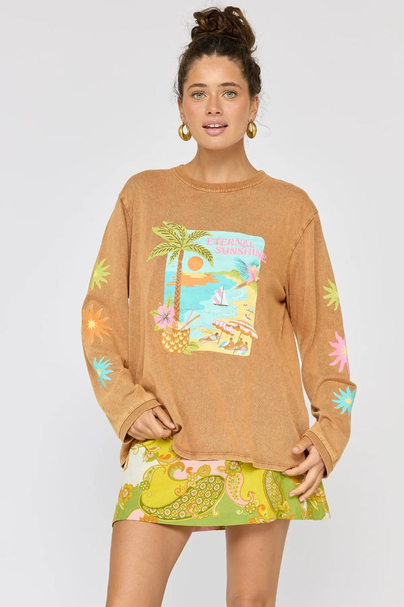 Eternal Sunshine Long Sleeve Tee - Caramel