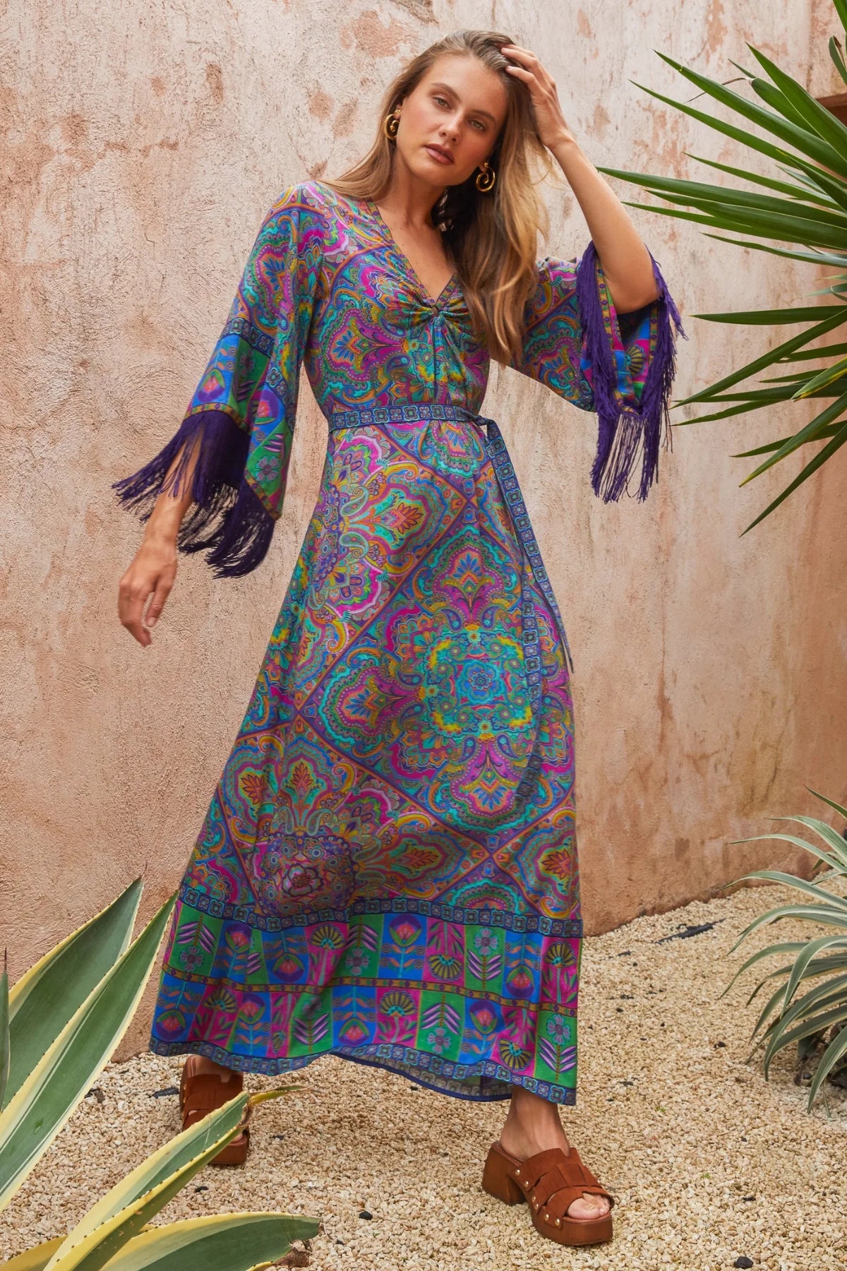 Muse Maxi Dress  Mystique | Statement Flared Sleeve Dress  Nine Lives  Bazaar