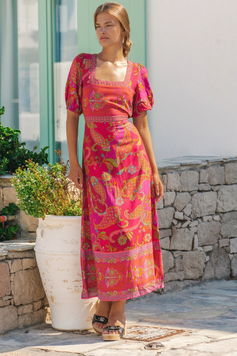 Nicola Midi Dress - Rouge