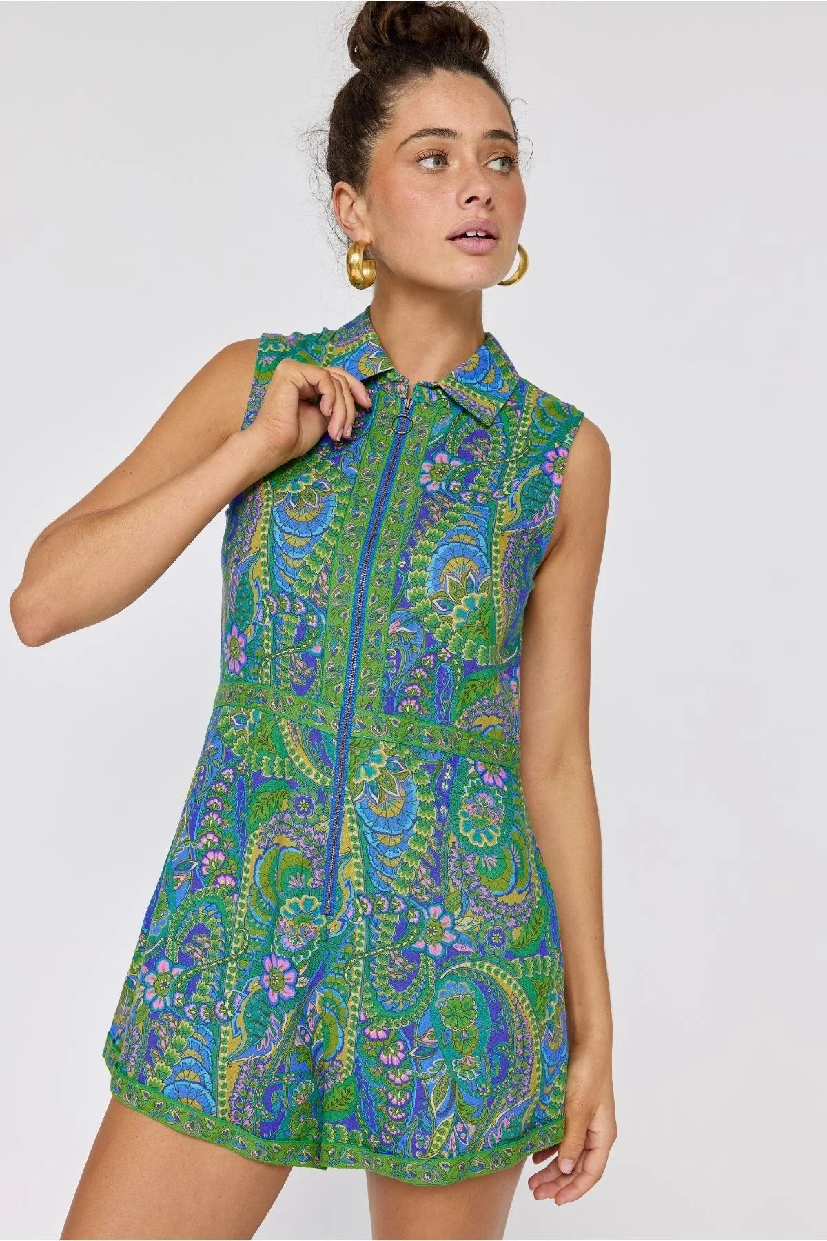 Roadhouse Romper - Lagoon – Nine Lives Bazaar