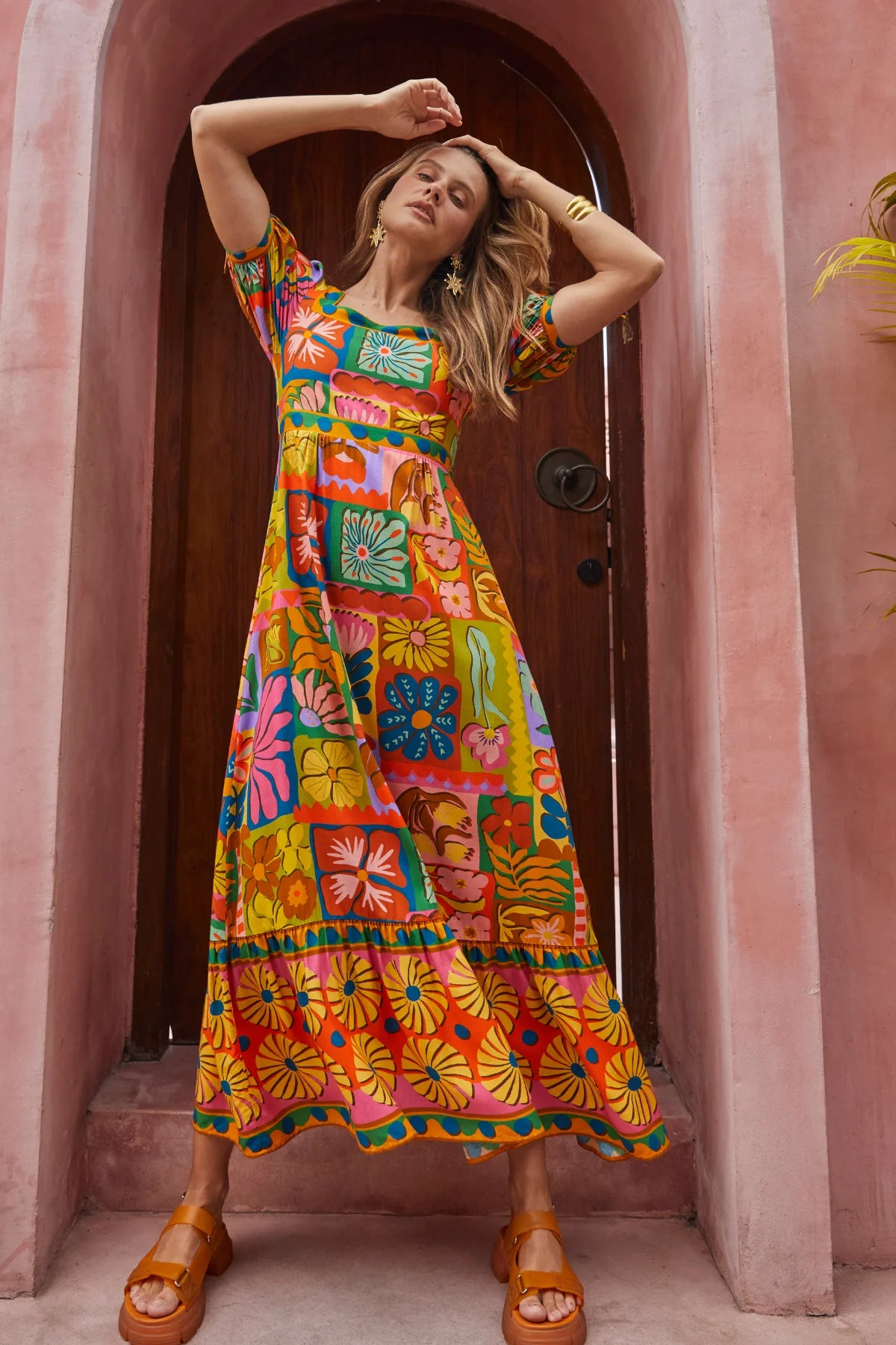 midi dress rainbow Tarot a fan favorite from TierQty:144 boho dress Carolina Herrera Halterneck Gown