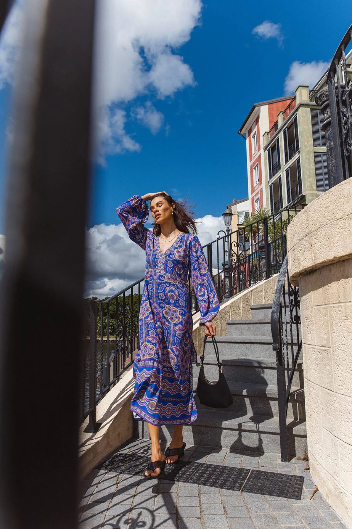Maple Dress | Poet Sleeve Floral Midi in Ecovero Viscose – Nine
