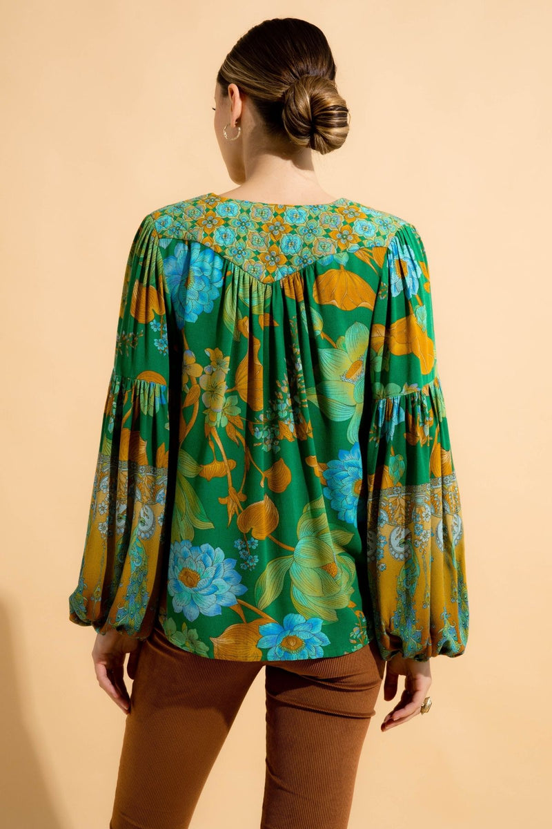 Temple Blouse - Forest