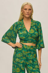 Dazie Wrap Top - Evergreen