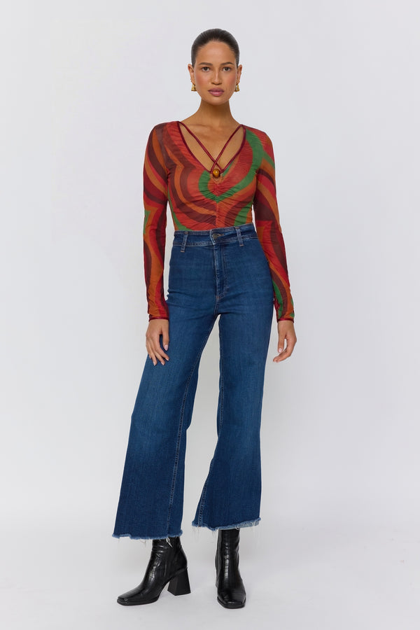 Claudia Top - Crimson sun