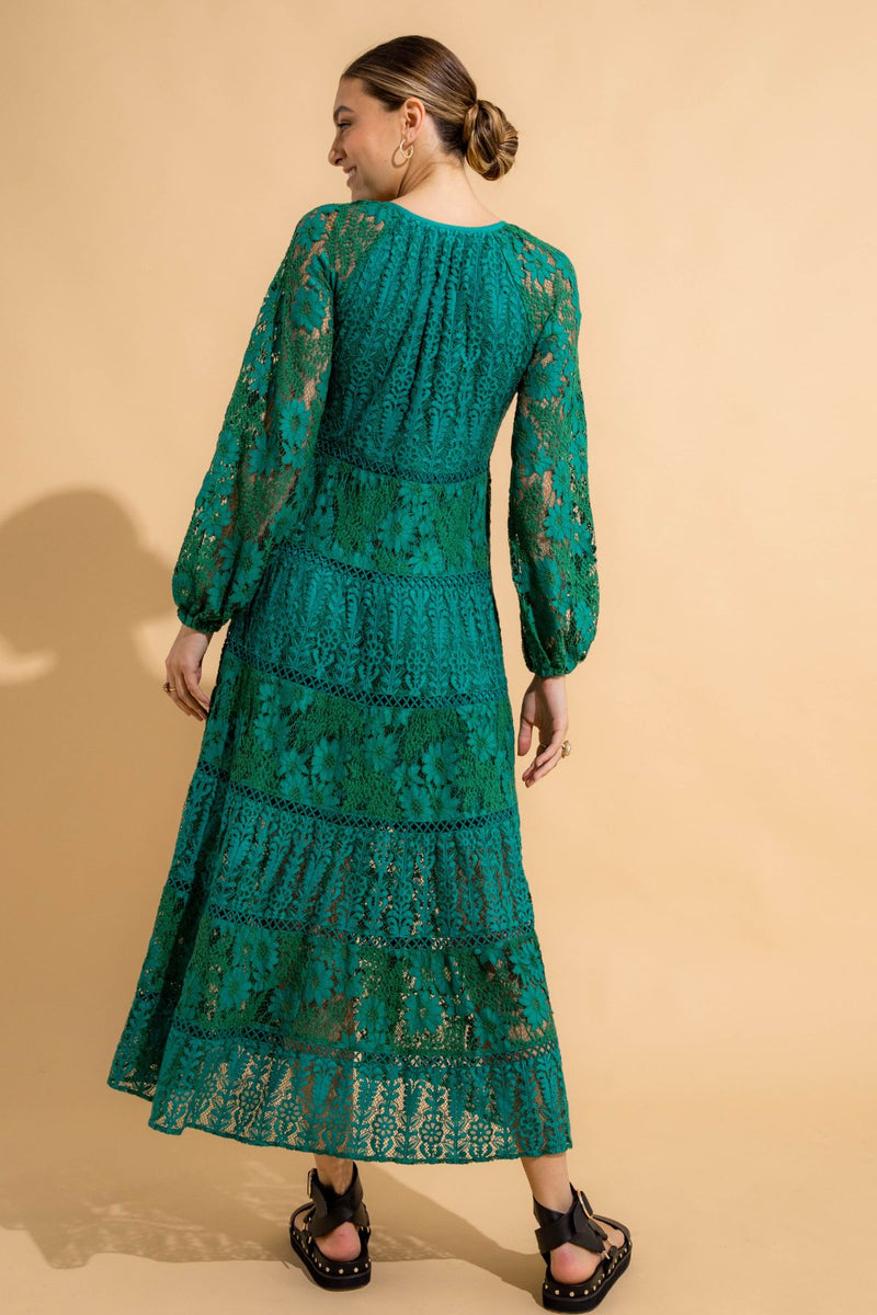 Sophia Lace Dress - Emerald